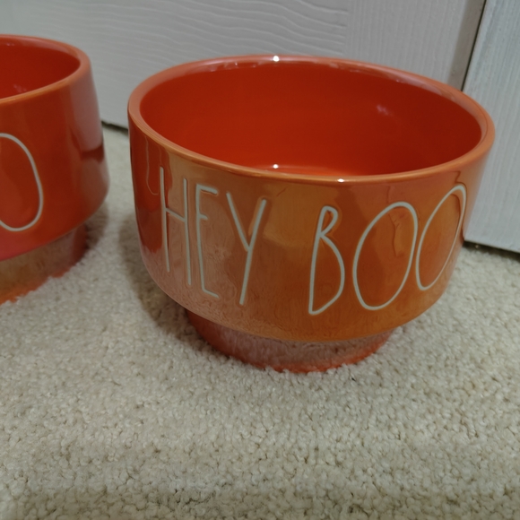 Orange Ceramic Bowls with Text - Picture 2 of 8